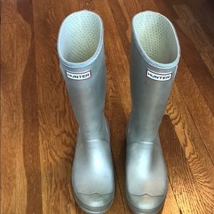 Tall Silver Hunter Rain Boots